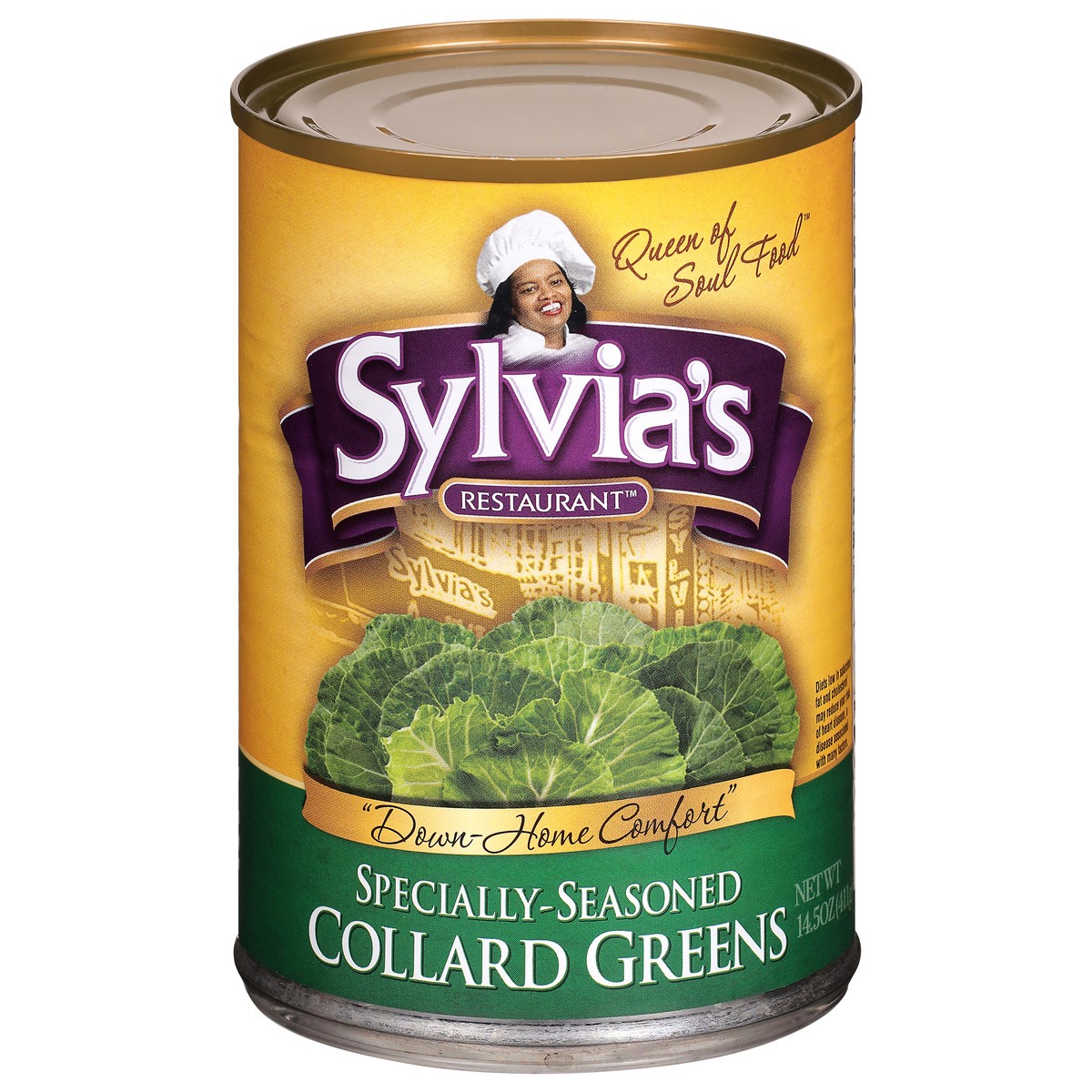 slide 1 of 9, Sylvia's Restaurant Specially-Seasoned Collard Greens 14.5 oz, 14.5 oz