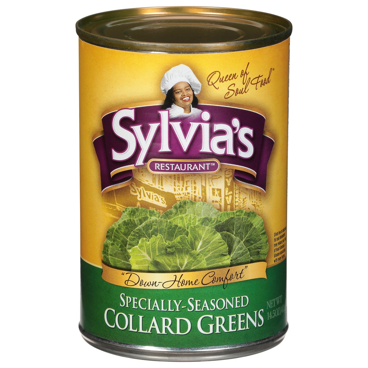 slide 1 of 9, Sylvia's Sylvias Collard Greens Spec Seasoned, 14.5 oz