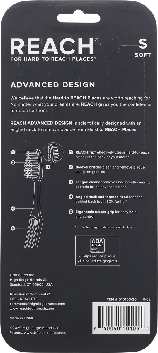 slide 2 of 10, Reach Toothbrush Advanced, 7 ct
