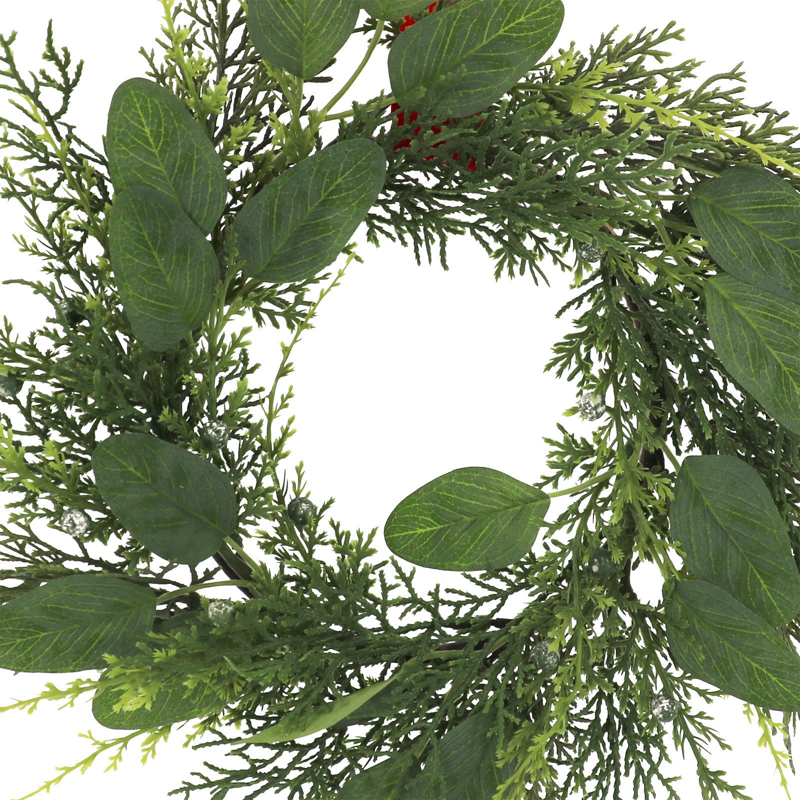slide 2 of 3, 16" Mini Cedar & Eucalyptus With Blue Berry Wreath By Ashland, 16 in