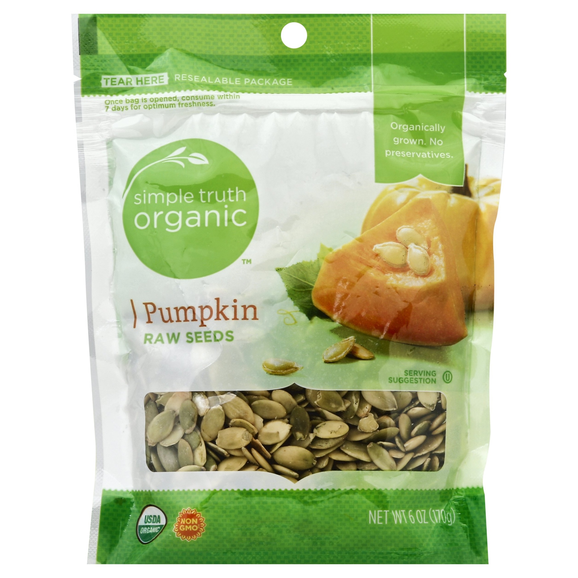 slide 1 of 1, Simple Truth Organic Raw Pumpkin Seeds, 6 oz