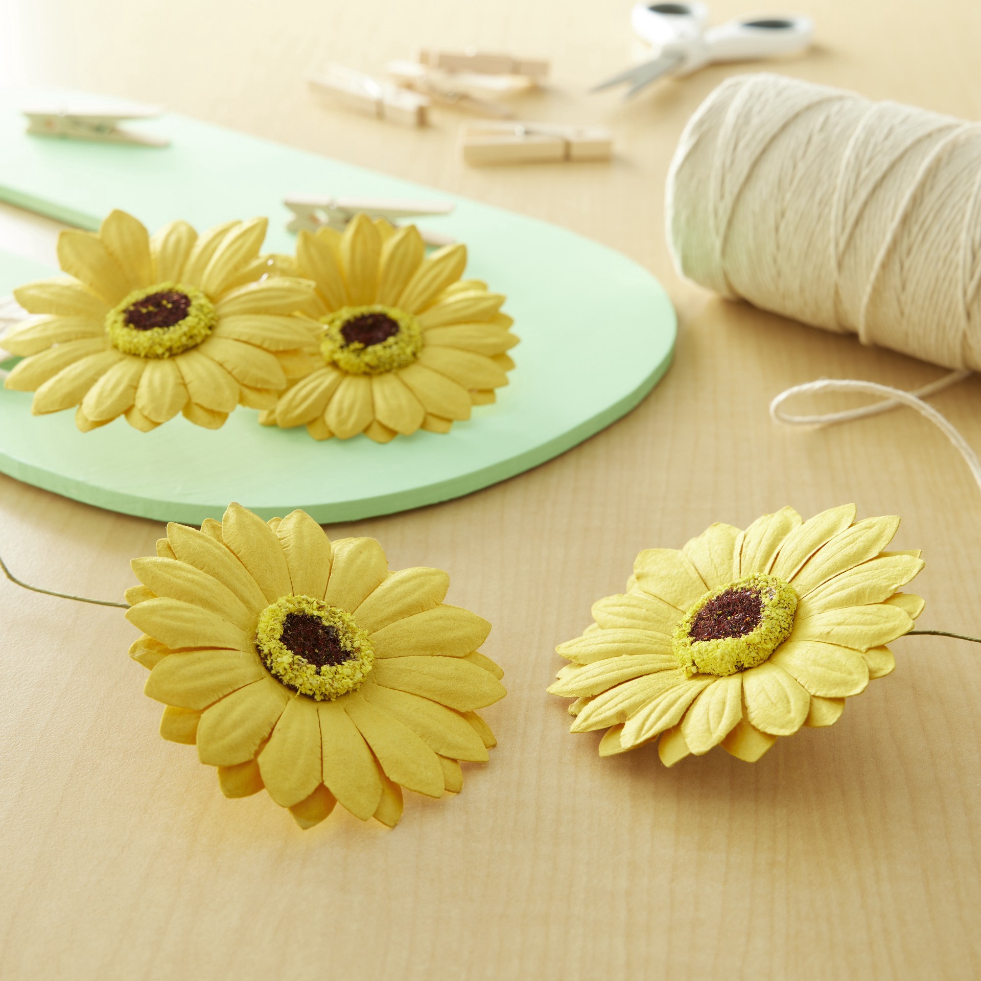 slide 3 of 3, Yellow Sunflower Paper Flowers By Recollections, 4ct., 4 ct