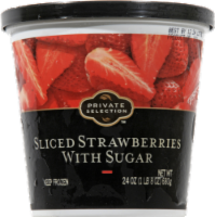 slide 1 of 1, Private Selection Sliced Strawberries With Sugar, 24 oz