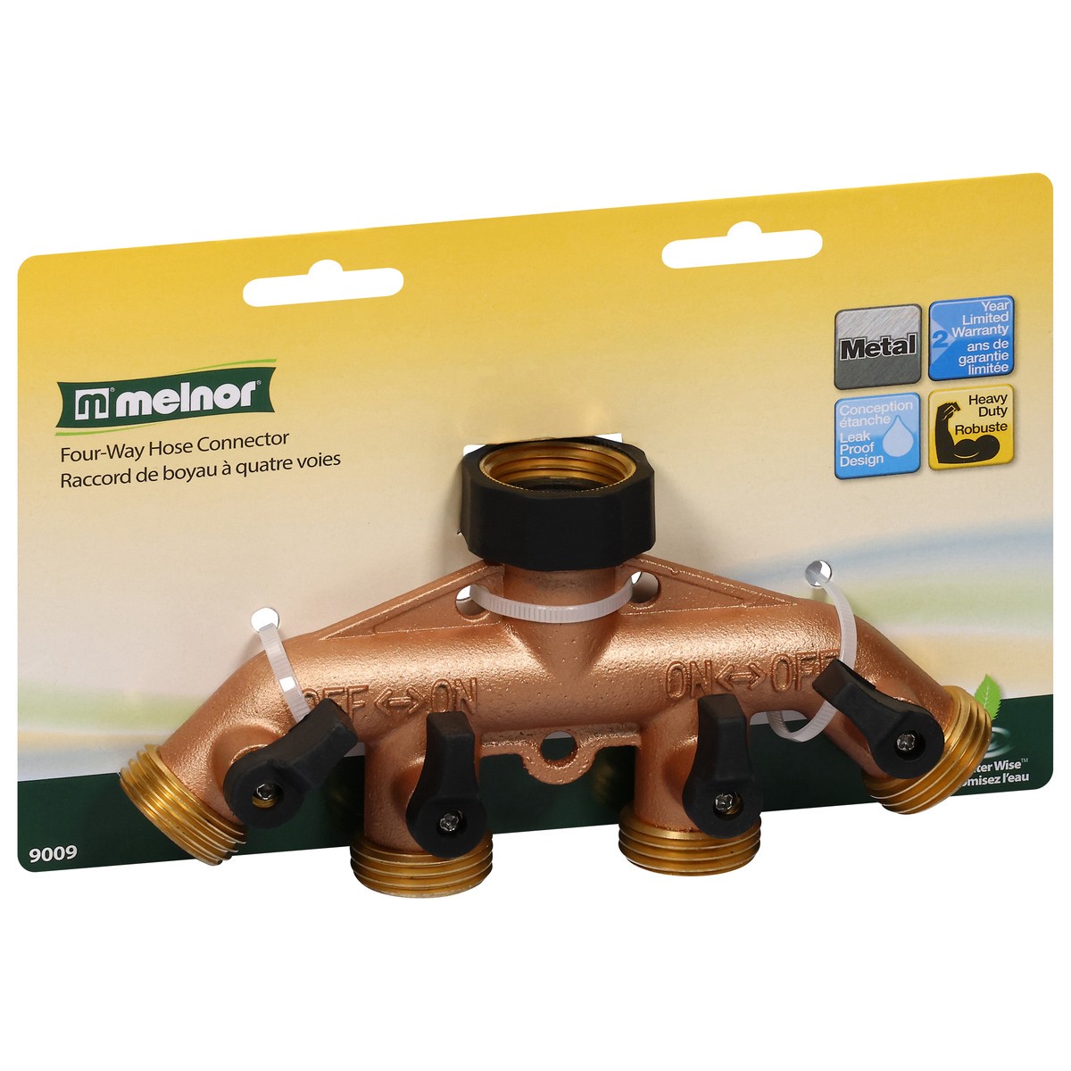 slide 9 of 12, Melnor Four-Way Hose Connector 1 ea, 1 ct