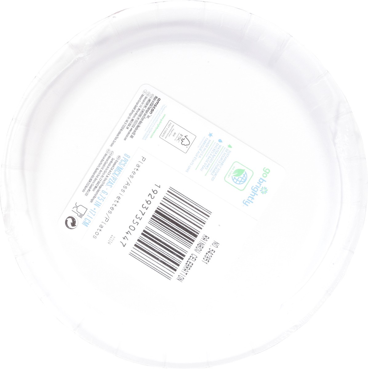 slide 7 of 11, Go Brightly Rainbow Celebration Plates 8 ea, 8 ct