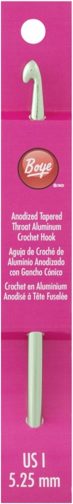 slide 1 of 1, Boye 6-Inch Aluminum Crochet Hook - Green, 1 ct