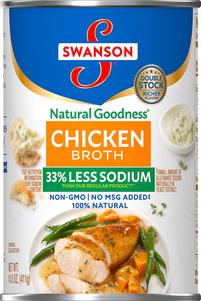slide 9 of 10, Swanson Natural Goodness 100% Natural Low Sodium Chicken Broth, 14.5 oz
