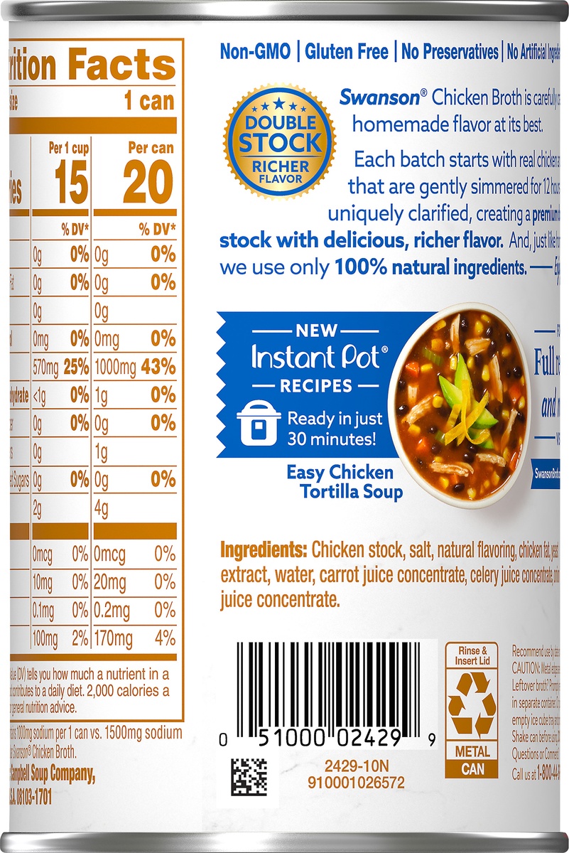 slide 10 of 10, Swanson Natural Goodness 100% Natural Low Sodium Chicken Broth, 14.5 oz