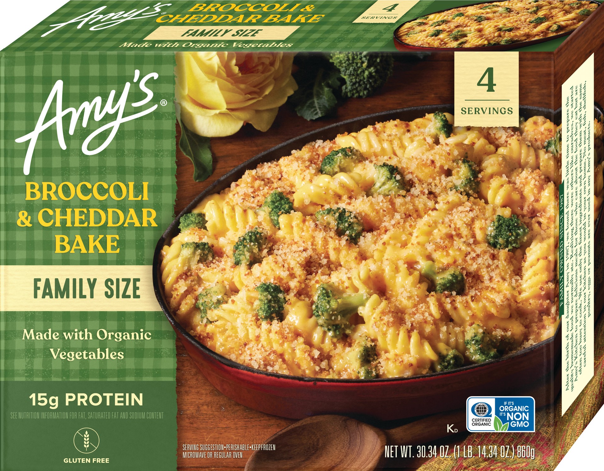 slide 1 of 7, Amy's Kitchen Family Size Broccoli Cheddar Bake, 30.34 oz