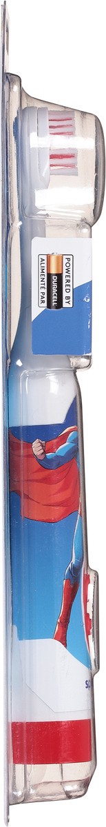 slide 3 of 11, Spinbrush Superman Battery Powered Electric Toothbrush for Children Ages 3+ with AA Battery, Soft Head Bristles, 1 ct