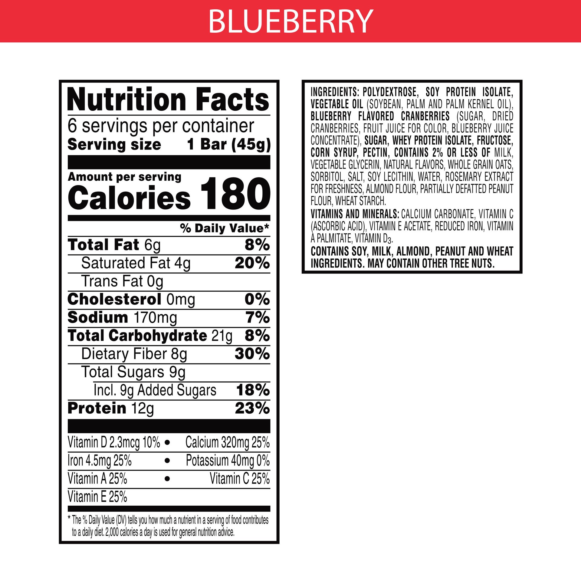 slide 5 of 5, Special K Kellogg's Special K Protein Meal Bars, Blueberry, 9.5 oz, 6 Count, 9.5 oz