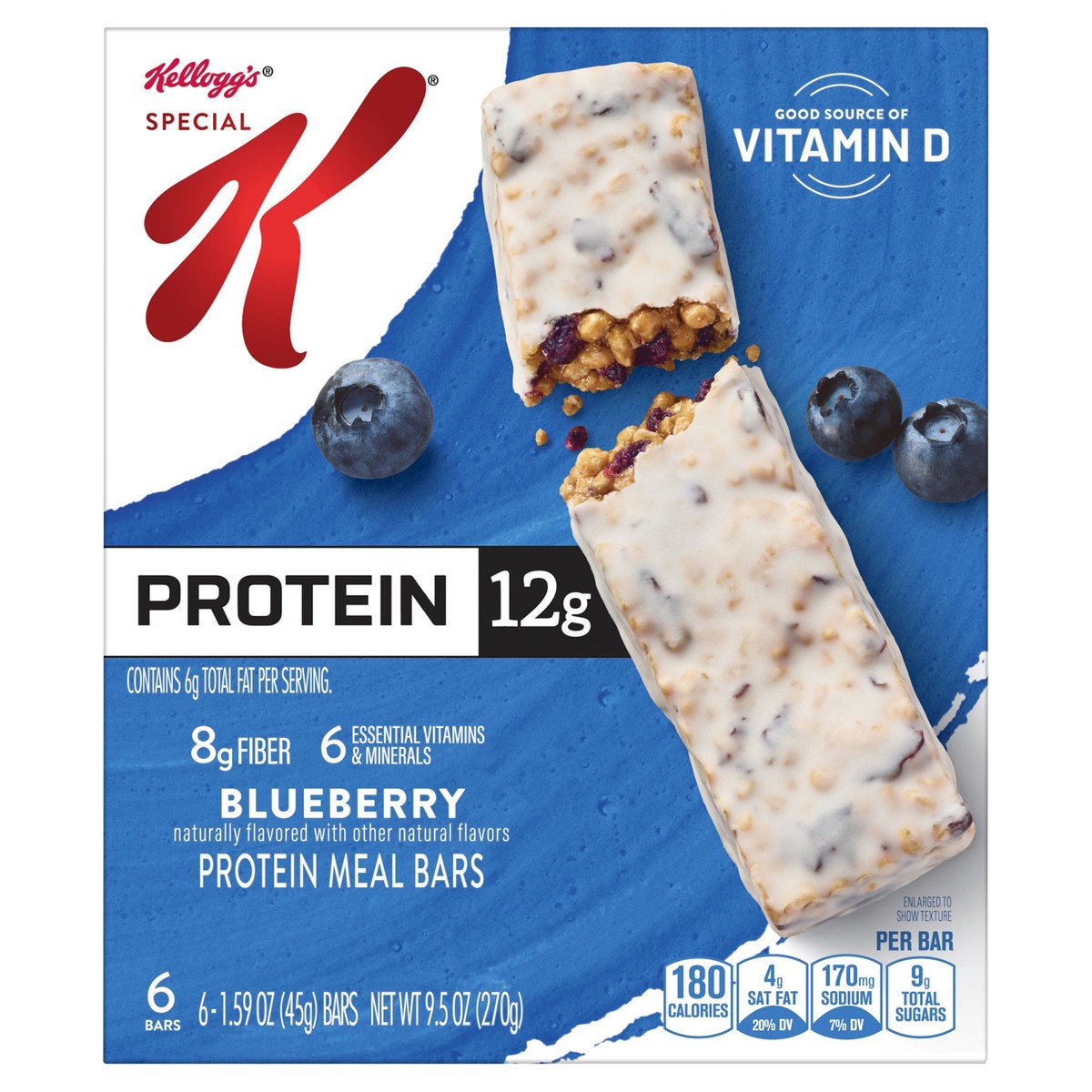 slide 1 of 5, Special K Kellogg's Special K Protein Meal Bars, Blueberry, 9.5 oz, 6 Count, 9.5 oz