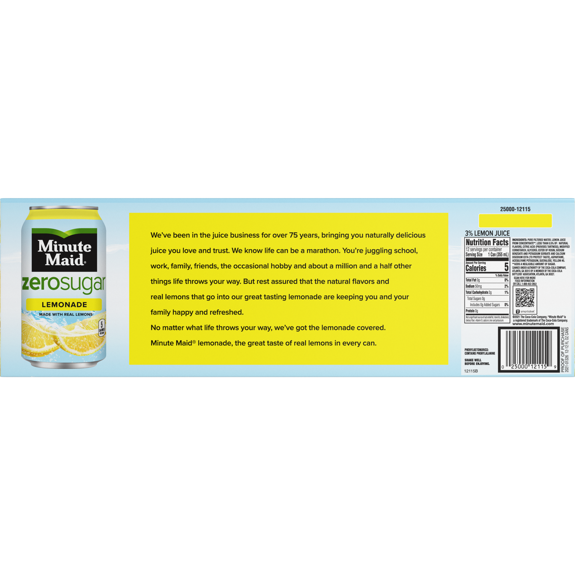 slide 4 of 5, Minute Maid Zero Sugar Lemonade 12 - 12 fl oz Cans, 12 ct