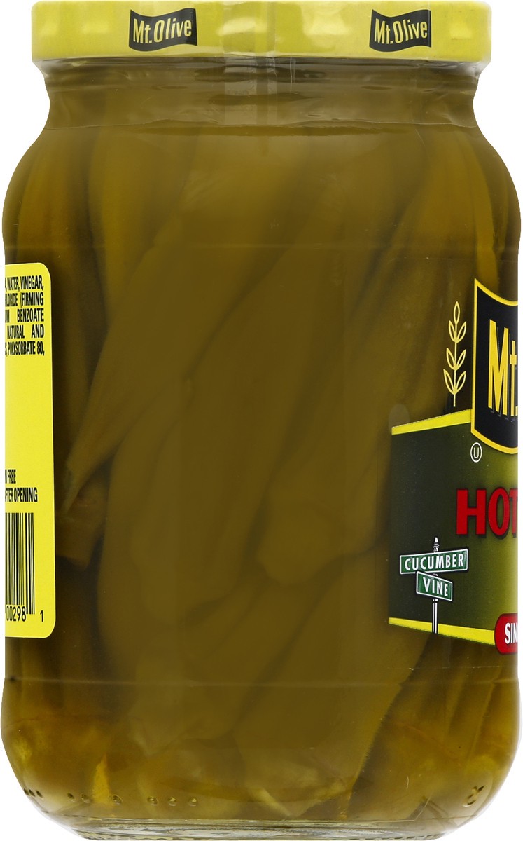 slide 5 of 10, Mt. Olive Hot Okra, 16 oz