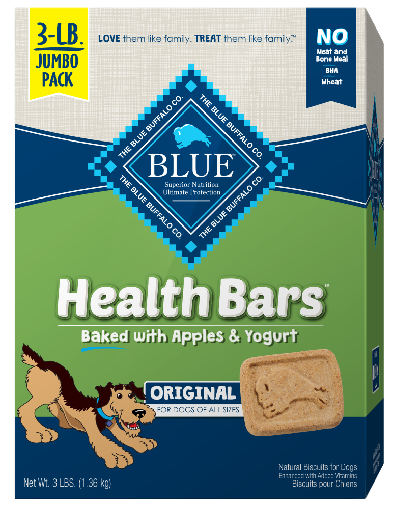 slide 1 of 1, Blue Buffalo Health Bars Dog Biscuits Baked With Apples & Yogurt, 3 lb