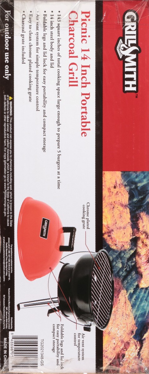 slide 2 of 12, Grillsmith Portable Picnic 14 Inch Charcoal Grill 1 ea, 1 ct