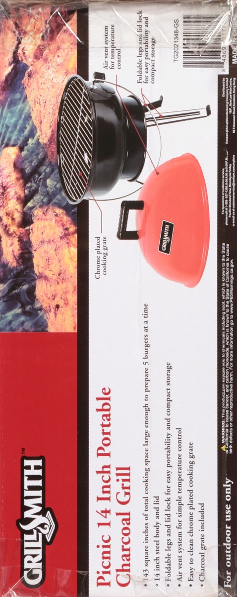 slide 4 of 12, Grillsmith Portable Picnic 14 Inch Charcoal Grill 1 ea, 1 ct