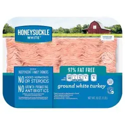Honeysuckle White 97% Fat Free Ground White Turkey Tray, 1 lb.