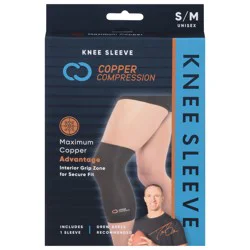 Copper Compression Unisex Knee Sleeve S/M 1 ea