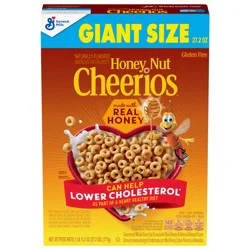 Honey Nut Cheerios Cereal, Limited Edition Heart Shapes, Affirmations Box, Heart Healthy, Gluten Free, Giant Size, 27.2 oz