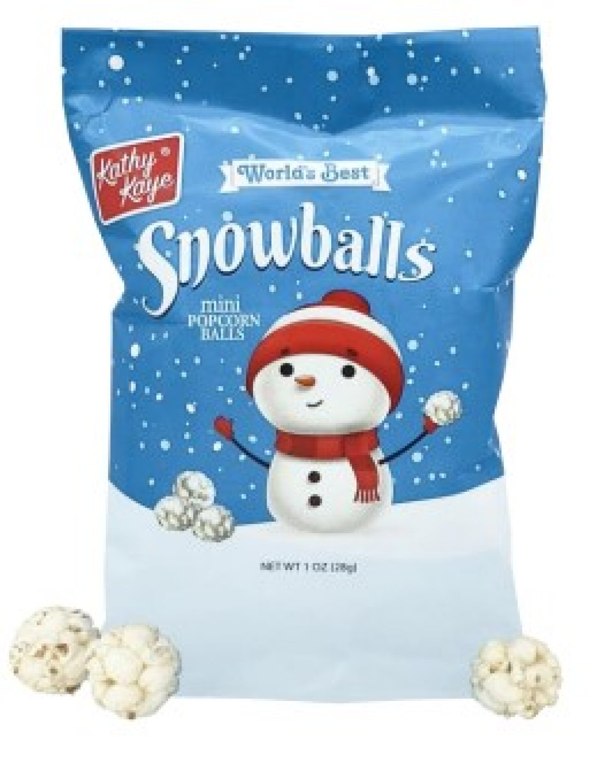 slide 1 of 1, Kathy Kaye Snowball Mini Popcorn Balls 1 Oz, 1 oz