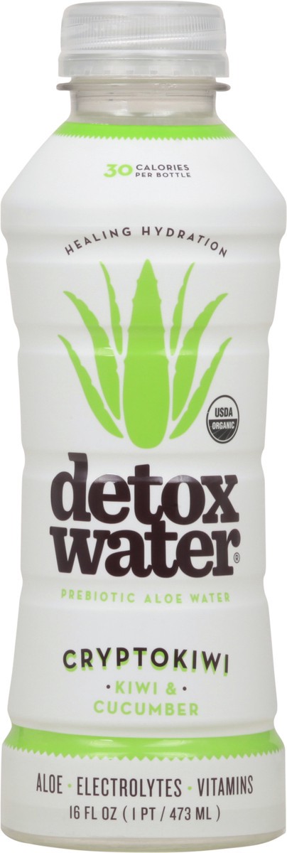 slide 6 of 12, Detox Water Cryptokiwi Prebiotic Aloe Water 16 fl oz Bottle, 16 fl oz