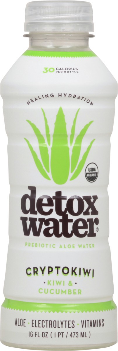 slide 9 of 12, Detox Water Cryptokiwi Prebiotic Aloe Water 16 fl oz Bottle, 16 fl oz