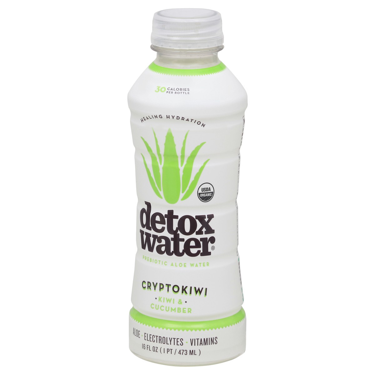 slide 10 of 12, Detox Water Cryptokiwi Prebiotic Aloe Water 16 fl oz Bottle, 16 fl oz