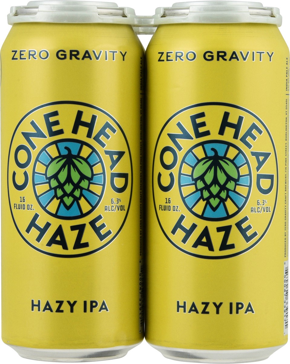 slide 11 of 13, Zero Gravity Hazy IPA Cone Head Haze Beer 4 - 16 fl oz Cans, 4 ct