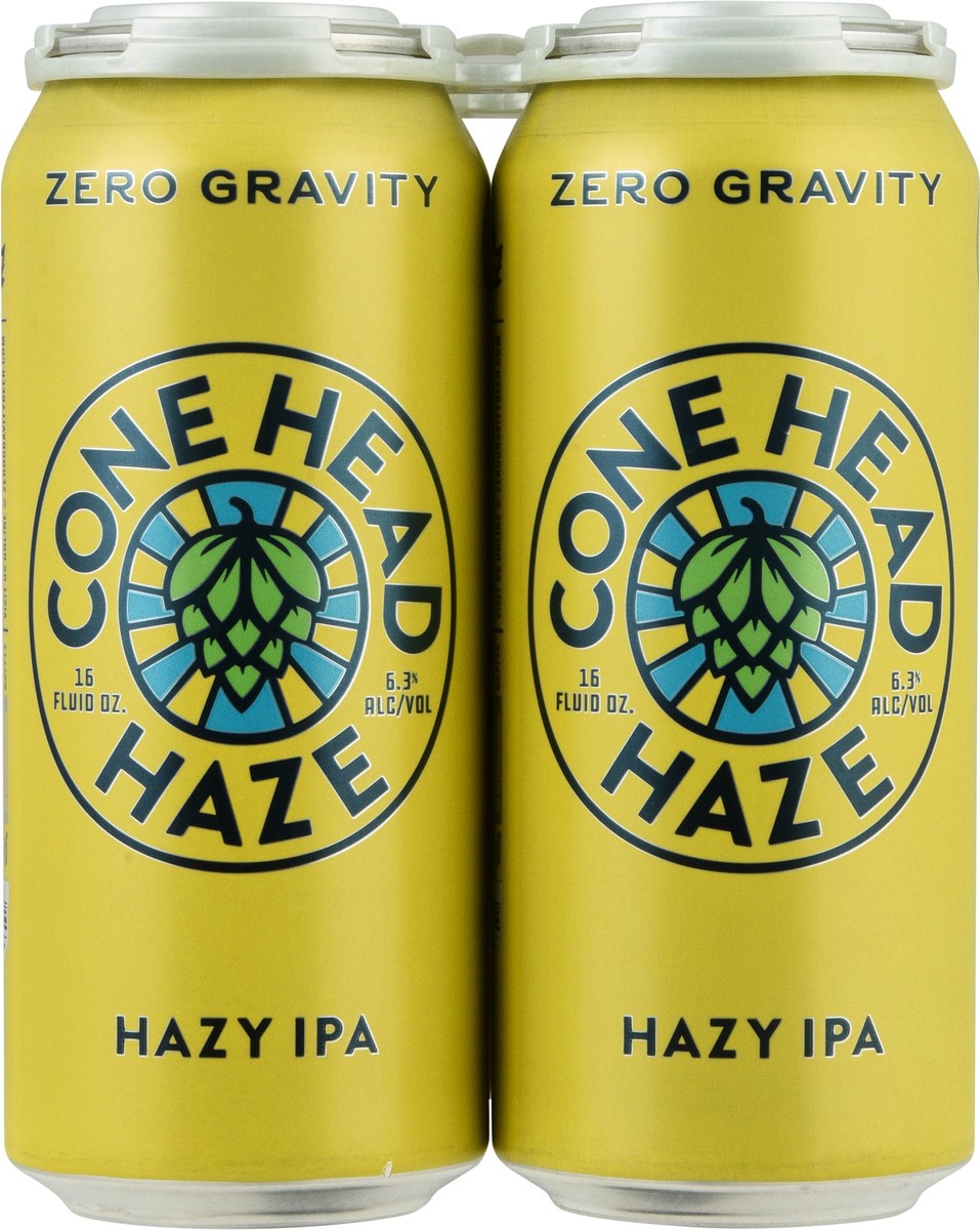 slide 9 of 13, Zero Gravity Hazy IPA Cone Head Haze Beer 4 - 16 fl oz Cans, 4 ct