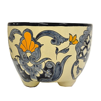 slide 1 of 1, Blue Orange Pottery Milan Talavera Molcajete Planter, 1 ct