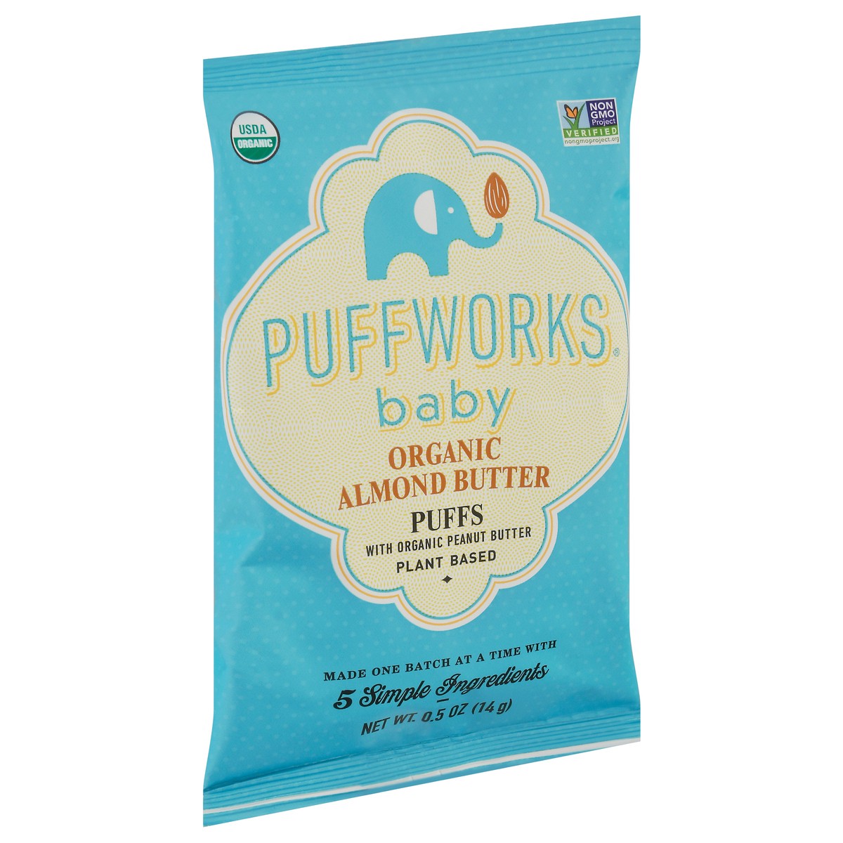 slide 2 of 9, Puffworks Baby Organic Almond Butter Puffs 0.5 oz, 0.5 oz