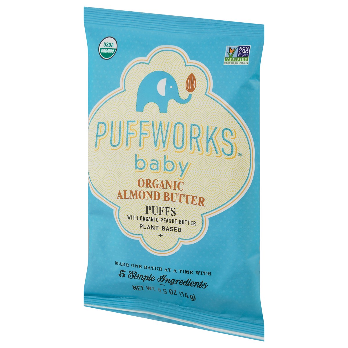 slide 3 of 9, Puffworks Baby Organic Almond Butter Puffs 0.5 oz, 0.5 oz