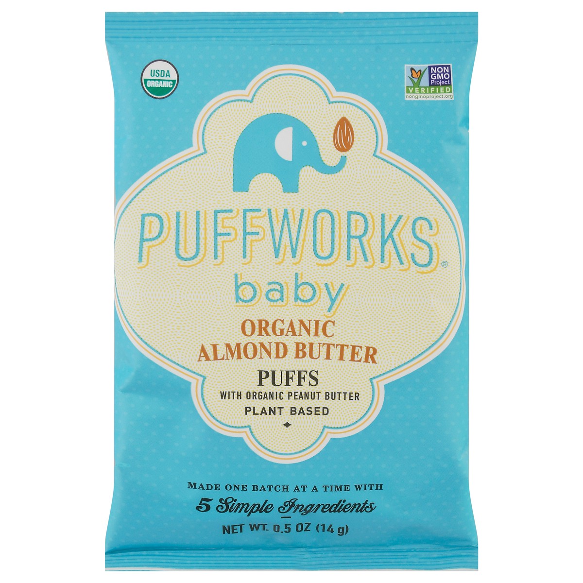slide 1 of 9, Puffworks Baby Organic Almond Butter Puffs 0.5 oz, 0.5 oz