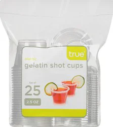 TRUE 2.5 oz Plastic Gelatin Shot Cups - 25 ct