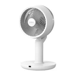 Pure Enrichment 2-In-1 Circulating Floor And Desk Fan, 35"" x 12-1/4"", White