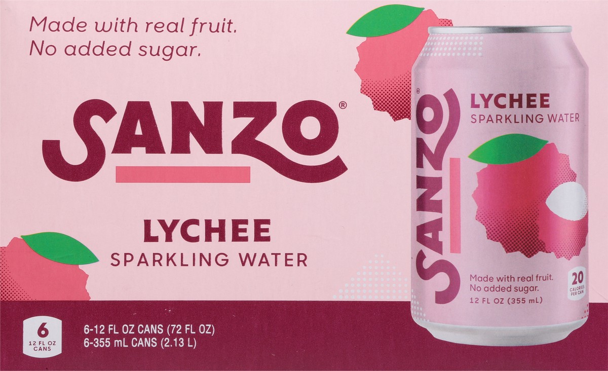 slide 2 of 9, Sanzo Sparkling Water Lychee - 6 ct, 6 ct