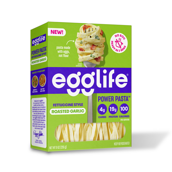 slide 1 of 1, egglife Roasted Garlic POWER PASTA, 9 oz