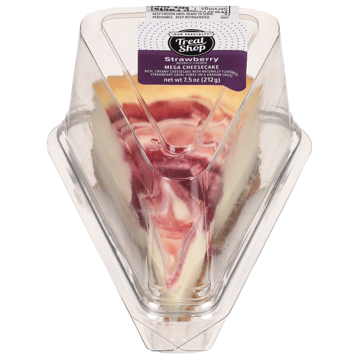 slide 13 of 14, Strawberry Swirl Mega Cheesecake Slice - .469 LB, 0.47 lb