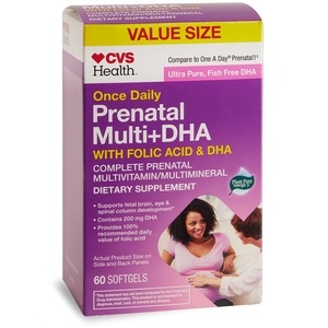 slide 1 of 1, CVS Health Once Daily Complete Prenatal With Dha & Folic Acid, 60 Ct, 60 ct