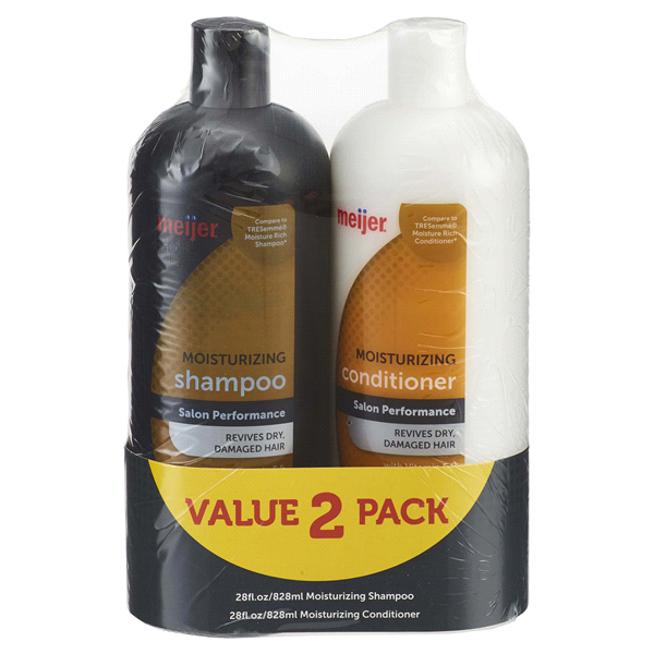 slide 1 of 1, Meijer Moisturizing Shampoo and Conditioner Value, 2 ct