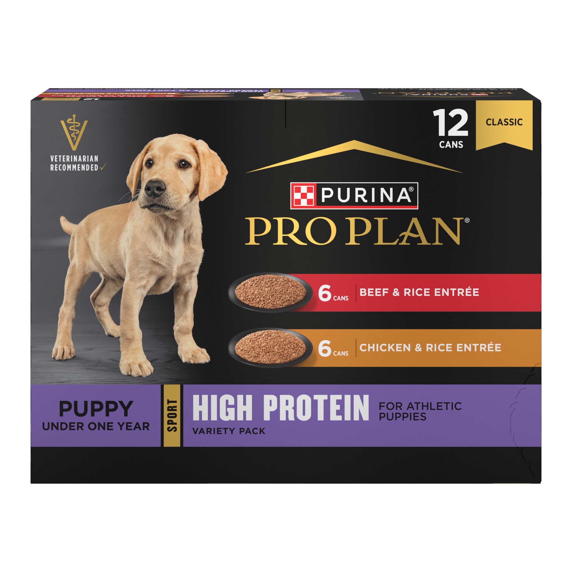 slide 1 of 9, Purina Pro Plan Sport High Protein Wet Puppy Food Beef and Rice Entree and Chicken and Rice Entree Variety Pack, 9.75 lb