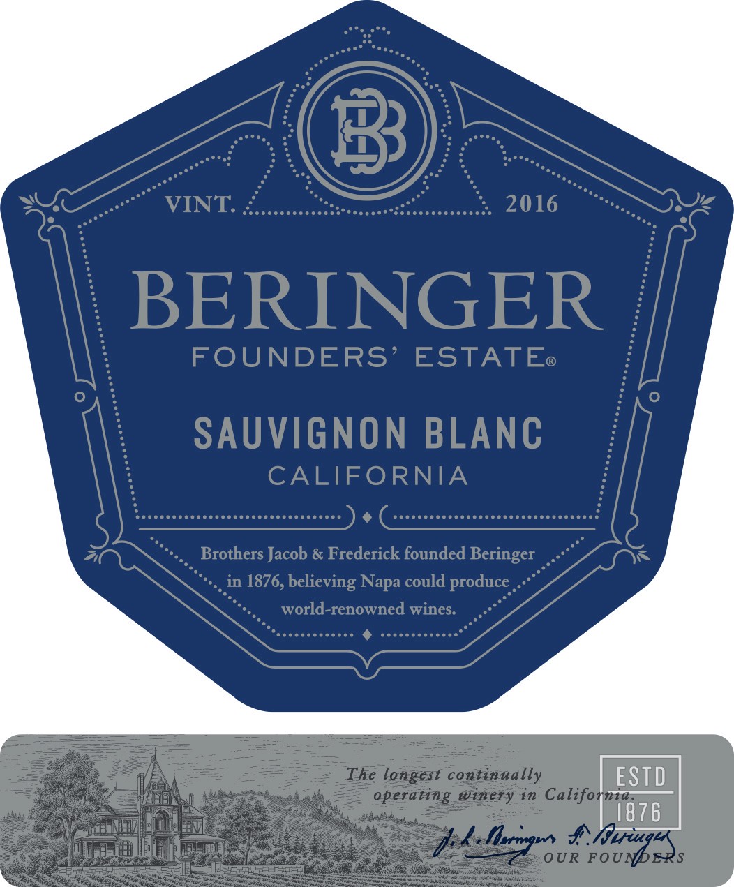 slide 4 of 4, Beringer Founders' Estate Sauvignon Blanc White Wine - 750ml, California, 750 ml