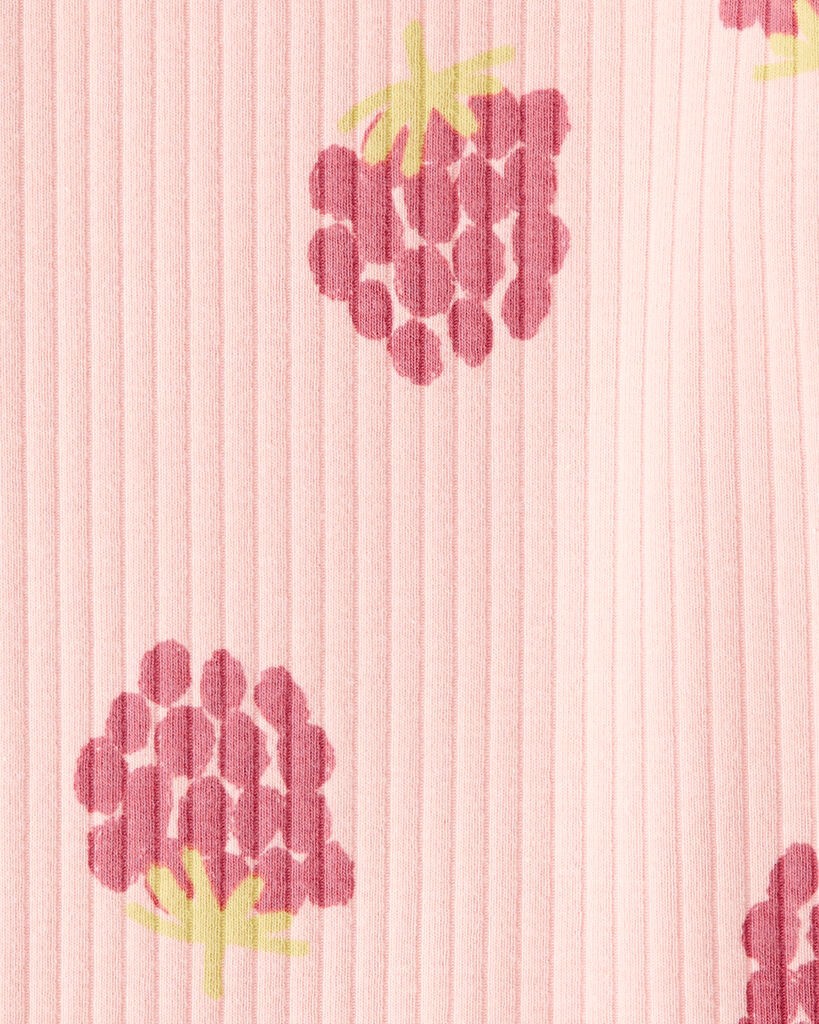 slide 2 of 2, Carter's Baby Girl Raspberry Print Long-Sleeve Fashion Bodysuit - Pink Pink 3M, 1 ct
