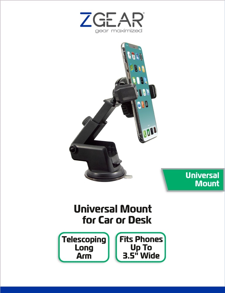 slide 1 of 1, Zgear Universal Mount For Car Or Desk - Black, 1 ct