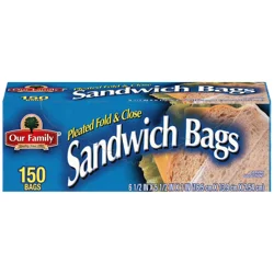 Our Family Pleated Fold & Close Sandwich Bags