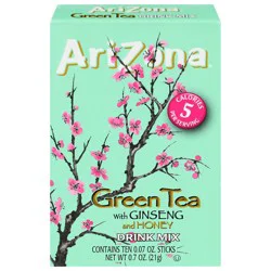 AriZona Green Tea with Ginseng and Honey Drink Mix 10 - 0.07 oz Sticks