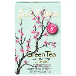 AriZona Green Tea with Ginseng and Honey Drink Mix 10 - 0.07 oz Sticks