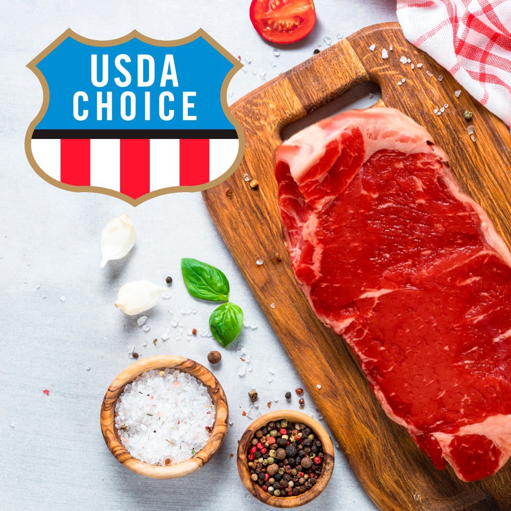 slide 3 of 5, Beef Choice Black Angus Boneless New York Strip Steak (1 Steak), per lb