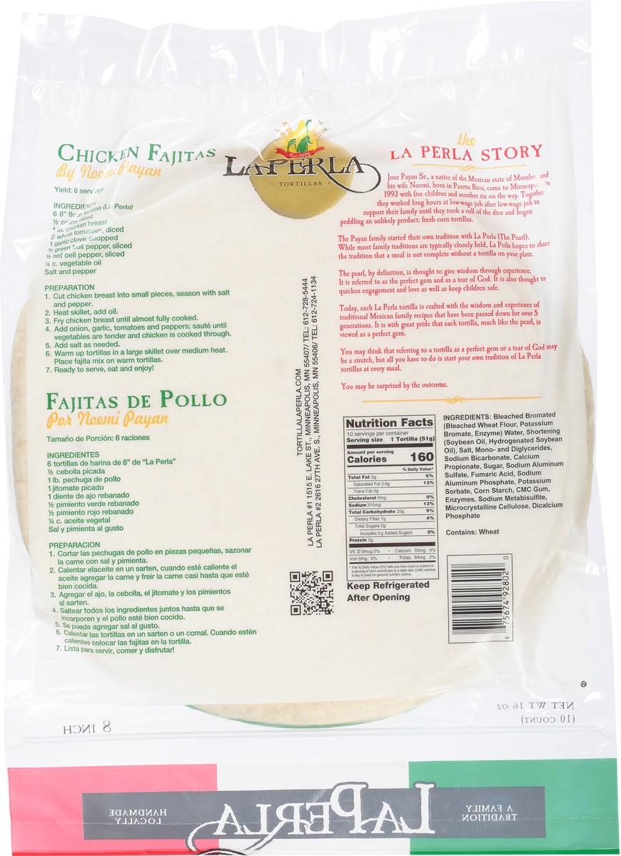 slide 3 of 12, La Perla 8 Inch Handmade Locally Tortillas 10 ea, 1 ct